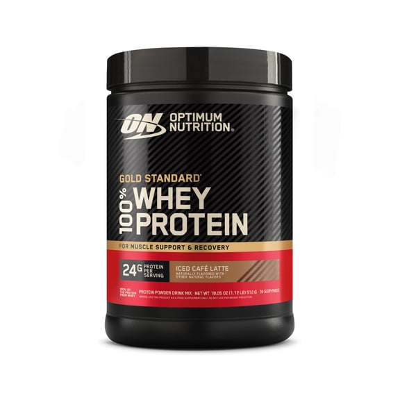 Optimum Nutrition Gold Standard 100% Whey Protein Powder, Iced Caf Latte, 16 Servings