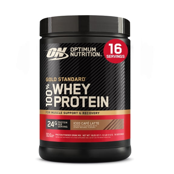 Optimum Nutrition Gold Standard 100% Whey Protein Powder, Iced Caf Latte, 16 Servings