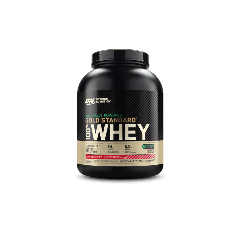 Optimum Nutrition, Gold Standard 100% Whey Protein Powder, Naturally  Flavored Strawberry, 4.8 lb, 68 Servings 
