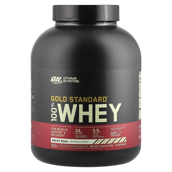 Optimum Nutrition Gold Standard 100% Whey Protein Powder, Rocky Road, 5 Pound (Packaging May Vary)