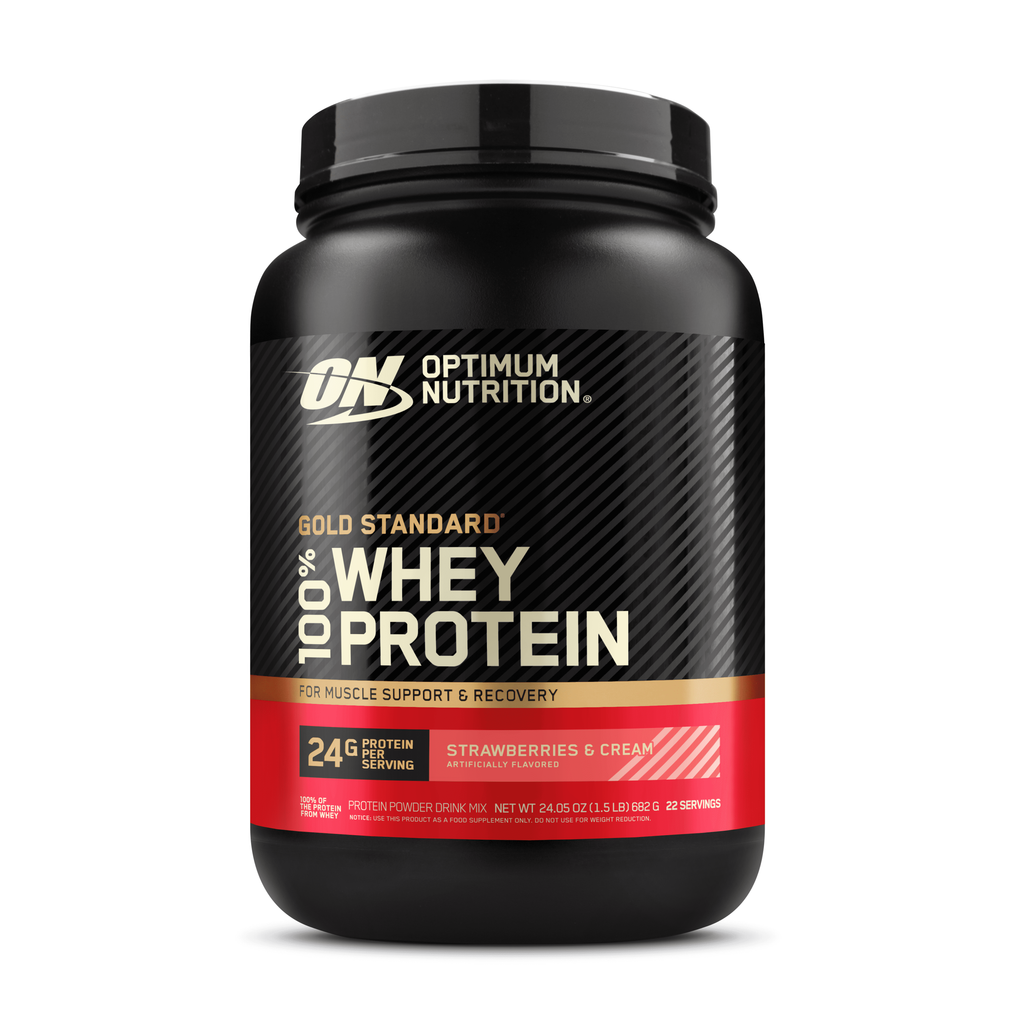 Optimum Nutrition, Gold Standard 100 Whey Protein Powder, Strawberries
