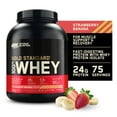 thumbnail interactive-video image 1 of Optimum Nutrition, Gold Standard 100% Whey Protein Powder, Strawberry Banana, 5 lb, 75 Servings, 1 of 11