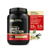 Optimum Nutrition Gold Standard 100% Whey Protein Powder, Vanilla Ice Cream, 1.5 lb Tub, 22 Servings