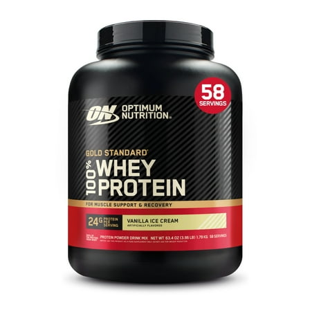 Optimum Nutrition Gold Standard 100% Whey Protein Powder, Vanilla Ice Cream, 3.96 lb