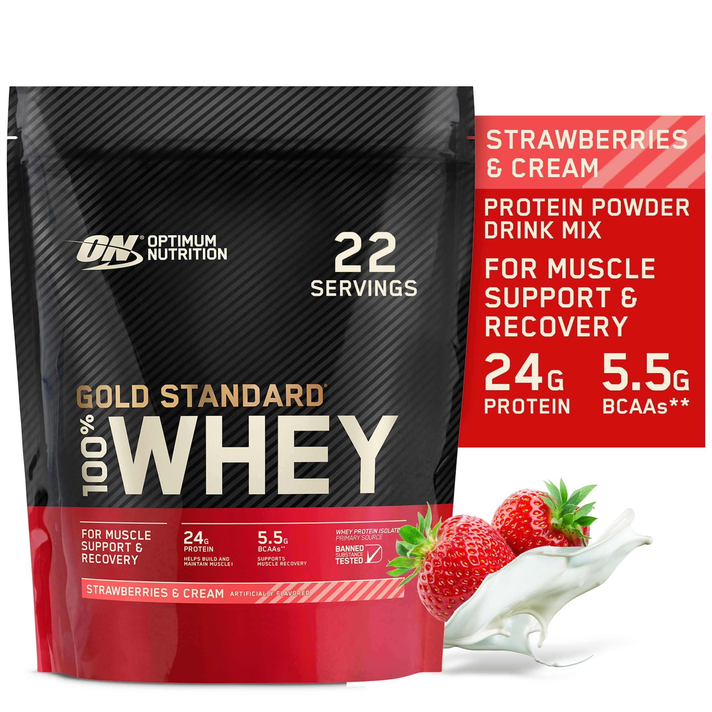 Optimum Nutrition Gold Standard 100 Whey Protein Strawberries Cream 22 Servings