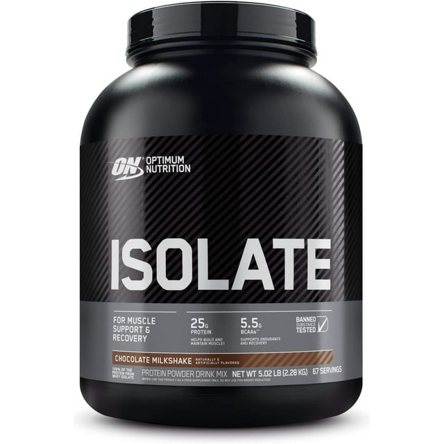 Free Shipping! Optimum Nutrition, Isolate, Chocolate Milkshake, 5.02 lb, 67 Servings