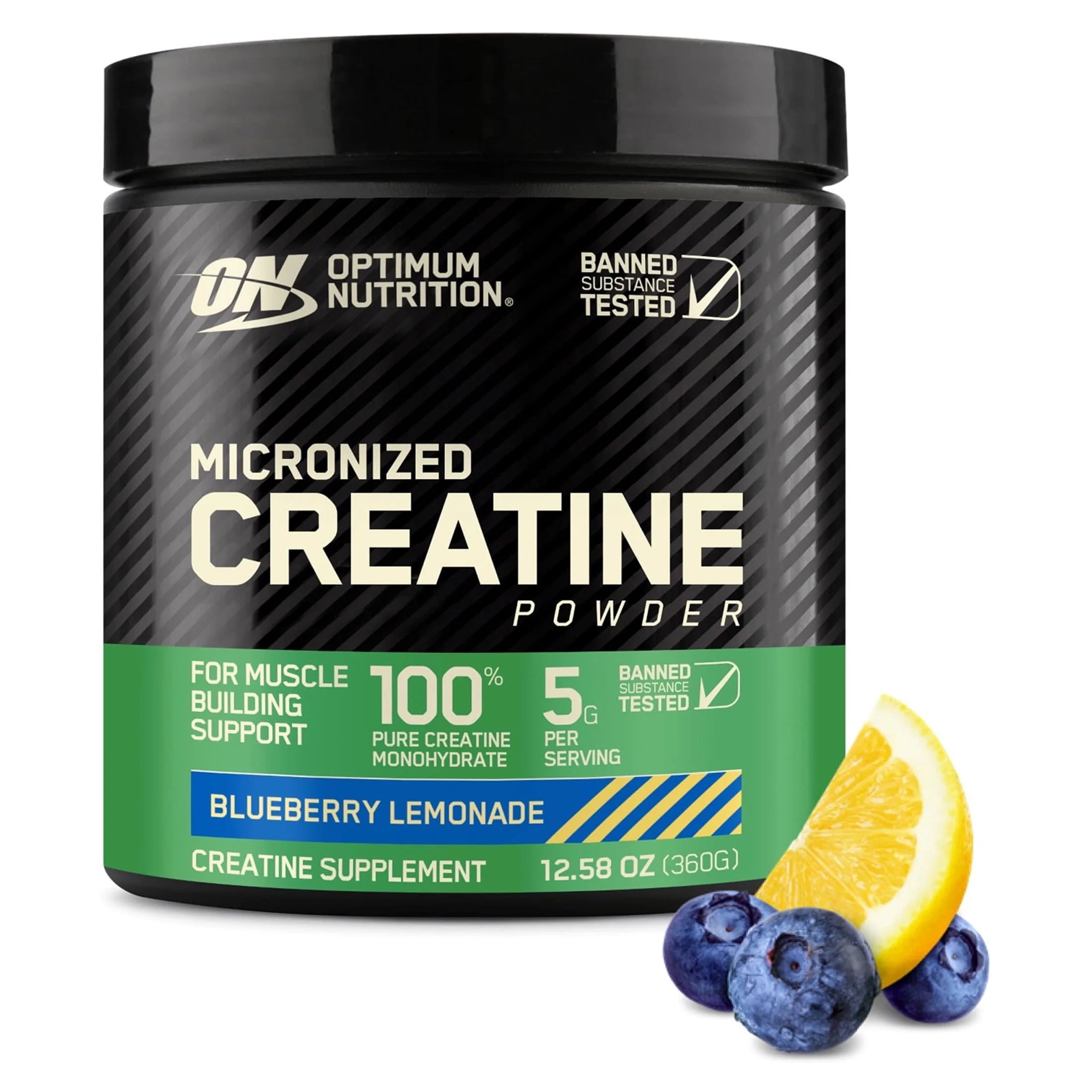 Optimum Nutrition Micronized Creatine Powder, Blueberry Lemonade, 60 Servings