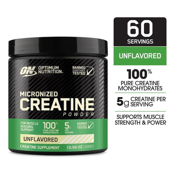 Optimum Nutrition, Micronized Creatine Powder, Unflavored 60 Servings