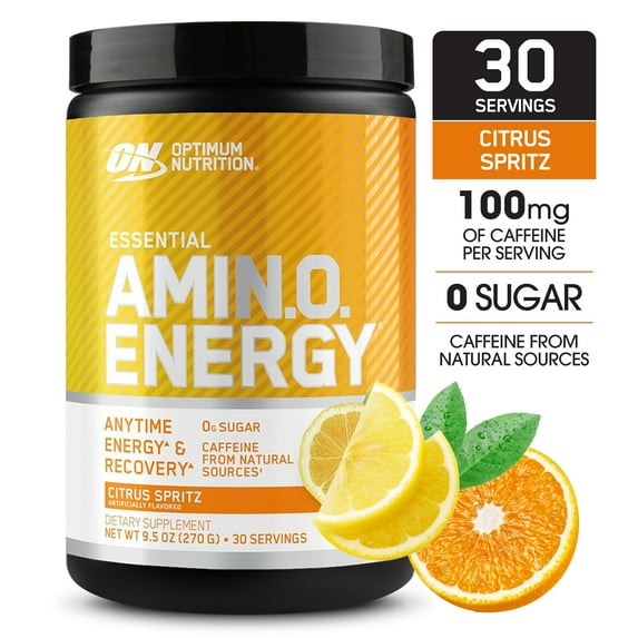 Optimum Nutrition NEW Flavor Amino Energy - Pre Workout with Green Tea, BCAA, Amino Acids, Keto Friendly, Green Coffee Extract, Energy Powder - Citrus Spritz, 30 Servings (Packaging May Vary)