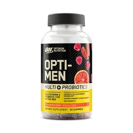 Optimum Nutrition Opti-Men Multivitamin + Probiotic Gummies, Assorted Fruit Flavors, 90 gummies