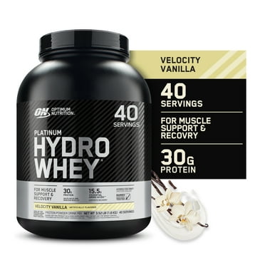 Optimum Nutrition, Platinum Hydro Whey Protein Powder, Velocity Vanilla, 3.52 lb, 40 Servings