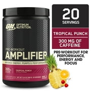Optimum Nutrition Pre-Workout Amplifier Powder, Tropical Punch, 20 Servings