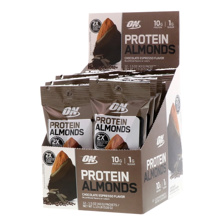 Optimum Nutrition Protein Almonds, Chocolate Espresso, 12 Packets