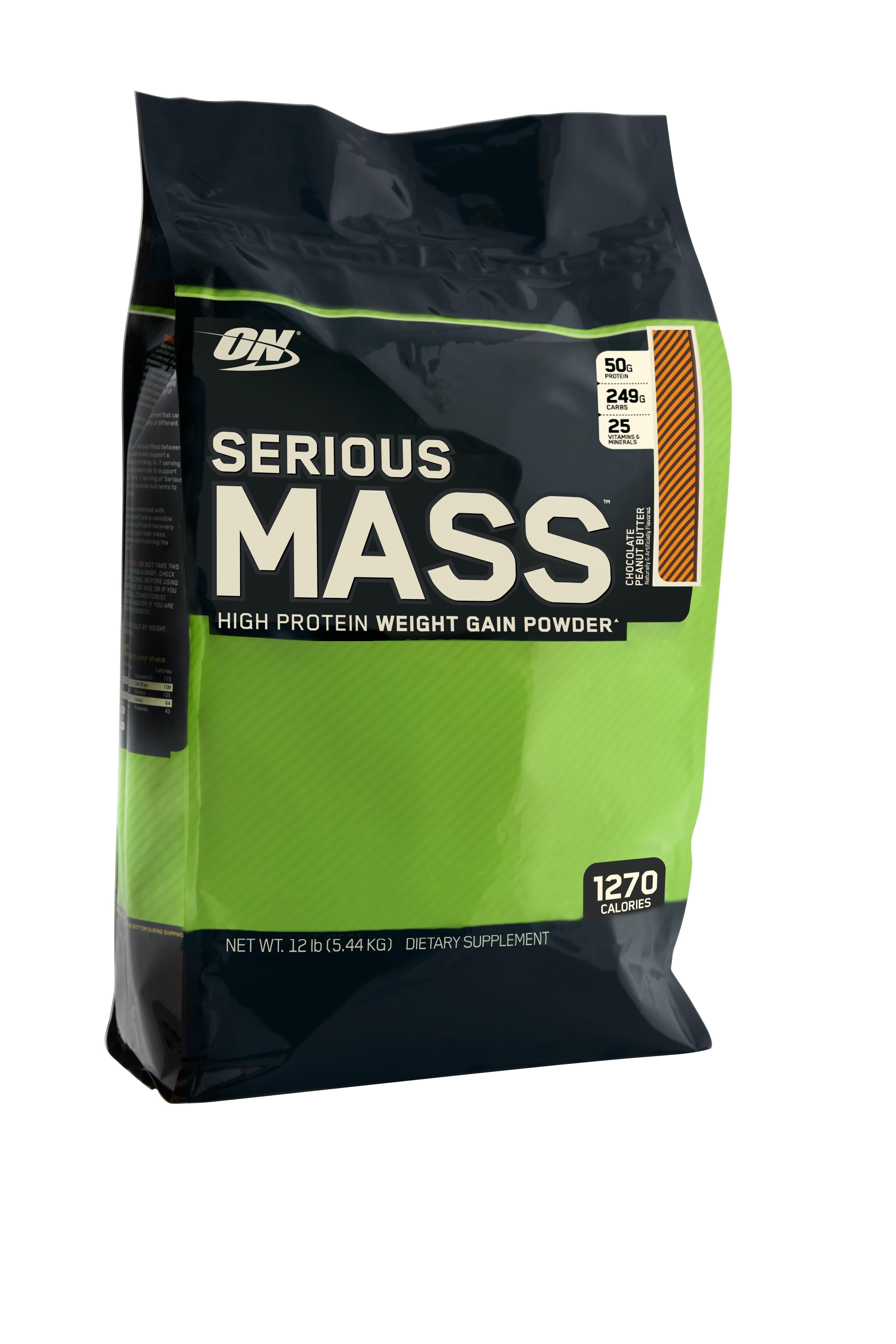 Optimum Nutrition, Serious Mass, Chocolate Peanut Butter, 12 lb, 16 Servings