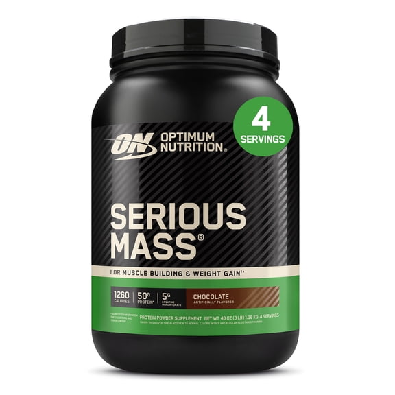 Optimum Nutrition Serious Mass, Chocolate, Weight Gainer Protein Powder, Mass Gainer, 3 lb