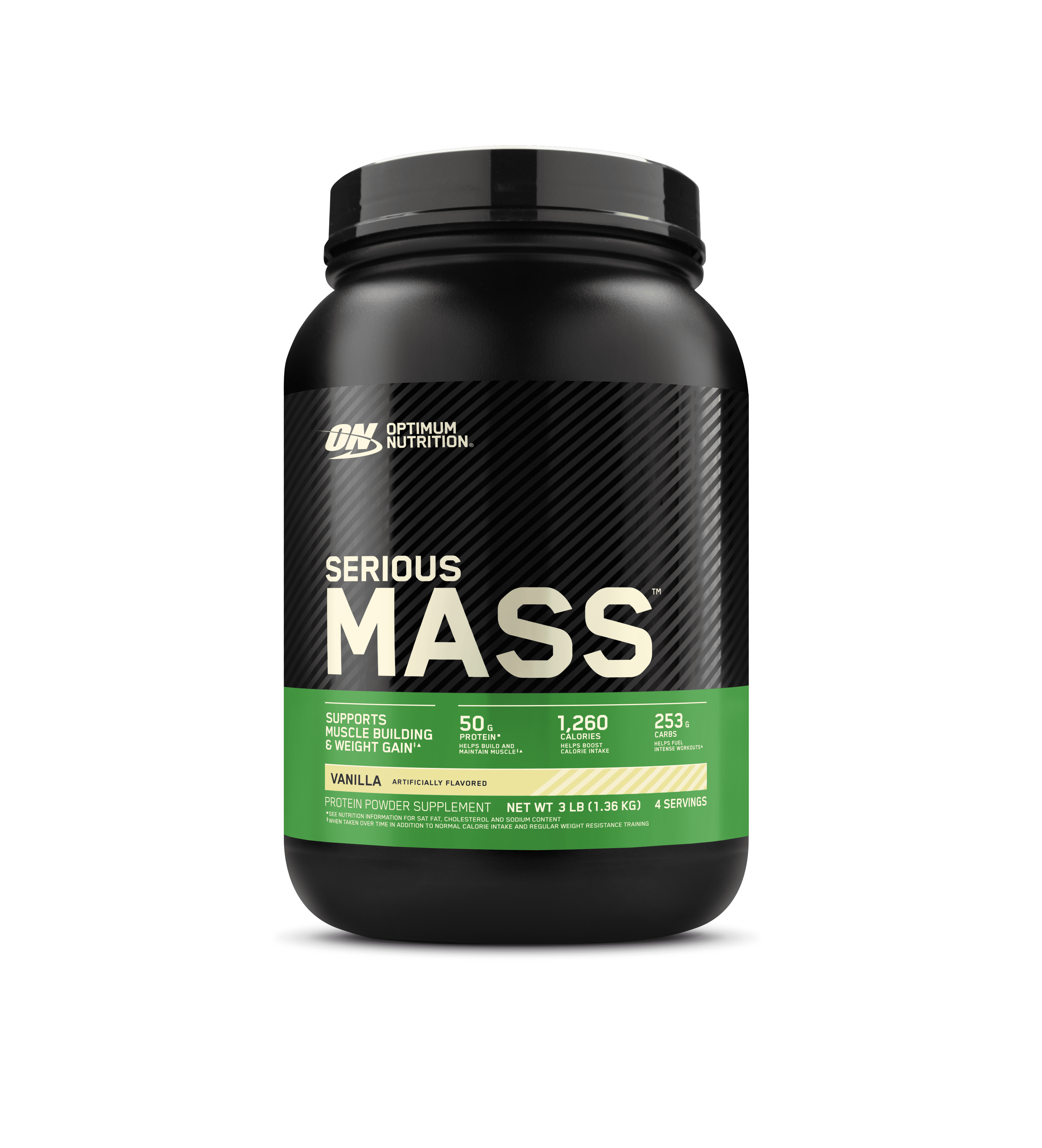 Optimum Nutrition, Serious Mass, Weight Gainer Protein Powder, Vanilla, 2.95lb