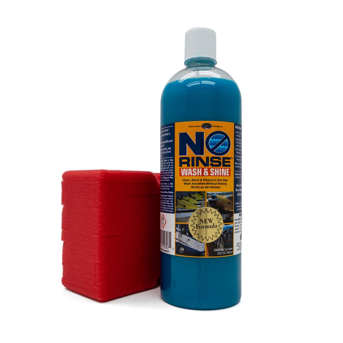 Optimum Vehicle Auto Detailing Kit ONR & BRS Big Red Sponge, 32 oz. No Rinse Wash and Shine