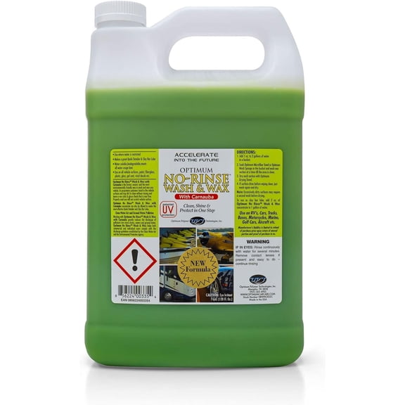 Optimum No Rinse Wash and Wax 1 Gallon, ONR Formulated with Carnauba Wax with UV Protection, Use as Car Wax, RV Wax, Airplane Wax, Boat Wax, Motorcycle Wax, 128 Fl Oz (Pack of 1)