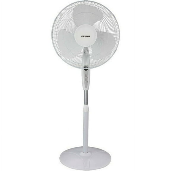 Optimus 16" Oscillating Stand 3-Speed Fan F-1672, White