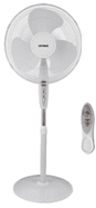 16" Oscillating Stand Fan with Remote Control, White