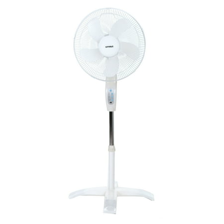 Optimus 16" Wave Oscillating Stand 3-Speed Fan, Model F-1760, White with Remote