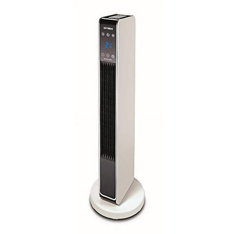 Optimus 29 in. Oscillating Tower Heater w Digital Temperature Readout Remote