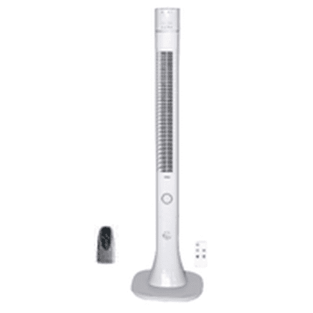 48" Pedestal Tower Fan with Remote & LED, Bluetooth, White