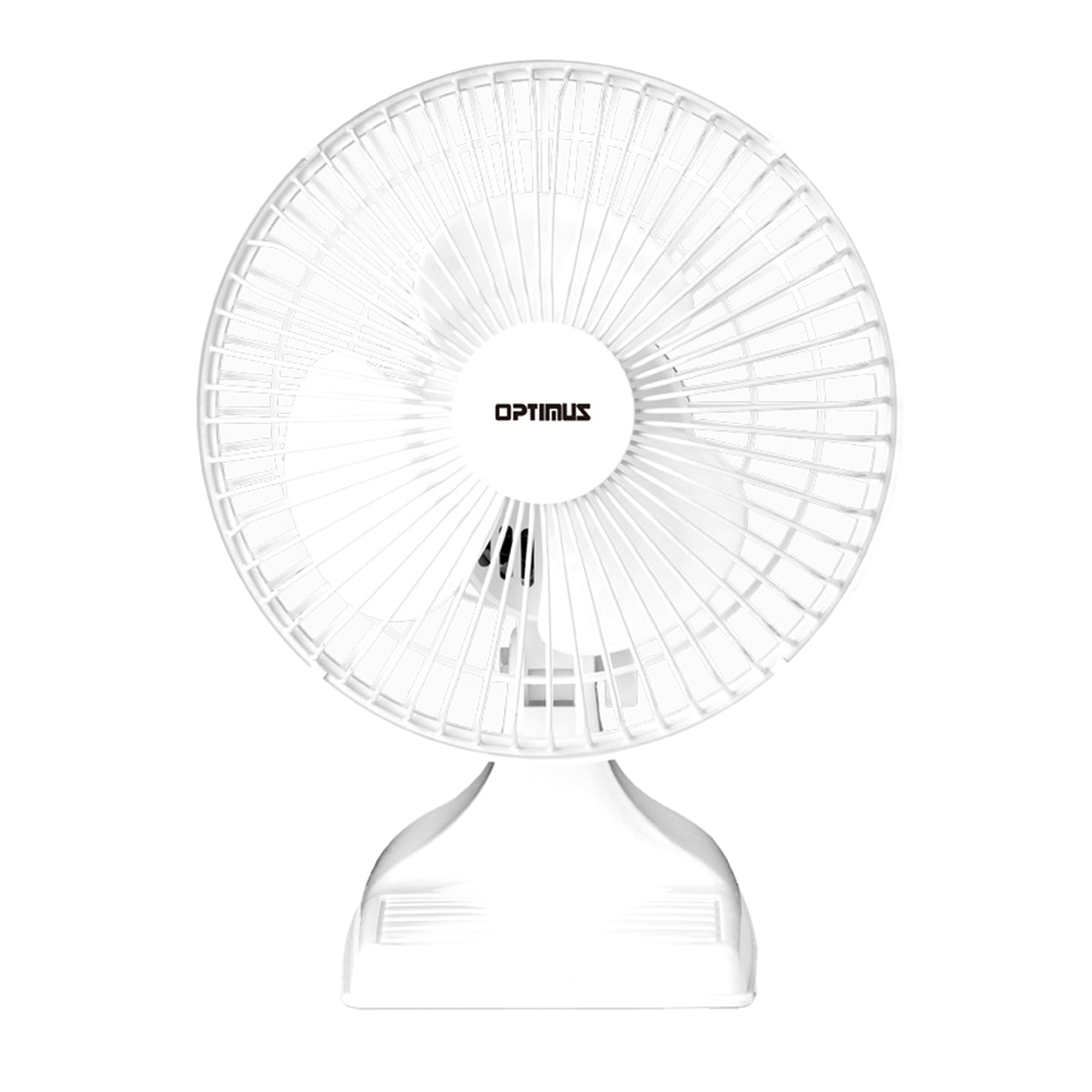 Optimus 6-In. Portable Personal Clip-on Fan with Desk Base, 2 Speeds, 100 CFM, 3 Blades, Adjustable Tilt, 15 Watts, Quiet Operation, 5.5-Ft. Cord