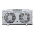 thumbnail image 1 of Open Box Optimus F-5286 8" 3 Speed Cool Air Home Twin Window Fan w/ Thermostat, 1 of 5