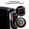 thumbnail image 1 of Optimus H-6015 3-Setting 1,500-Max 7-Fin Portable Oil-Filled Radiator Heater with Digital Display, Timer, Thermostat, and Wheels, 1 of 5