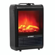 Optimus H-9300BK Electric Flame Effect Mini Fireplace Heater with Compact Design