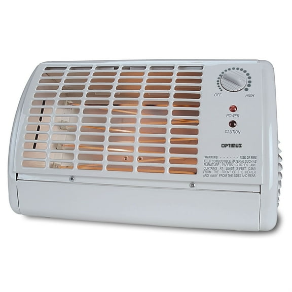 Optimus H2210 Portable Fan Forced Radiant Heater with Thermostat - White