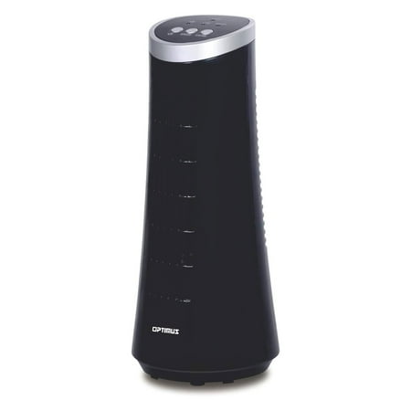 Optimus Indoor 12 Inch Desk 2 Speed Personal Oscillating Tower Fan, Black