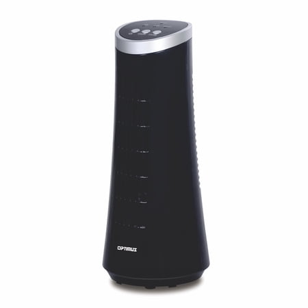12" Desktop Oscillating Tower Fan, LED, Black