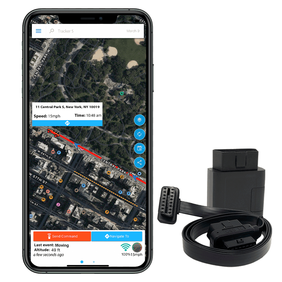OPTIMUS TRACKER Optimus Plug-in GPS Tracker for Cars - Easy Installation - Harsh Driving Alerts - Reporting History and More - Extension Cable Included