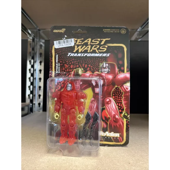 Optimus Primal Burning Red Beast Wars 3.75" TRANSFORMERS ReAction Super 7 #3