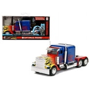 Optimus Prime Truck with Robot on Chassis from \Transformers\ Movie \Hollywood Rides\ Series Diecast Model by Jada