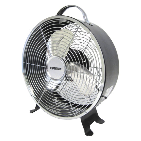 Optimus Tracker F-6310BK 10'' 2-Speed Portable Retro Drum Electric Household Fan