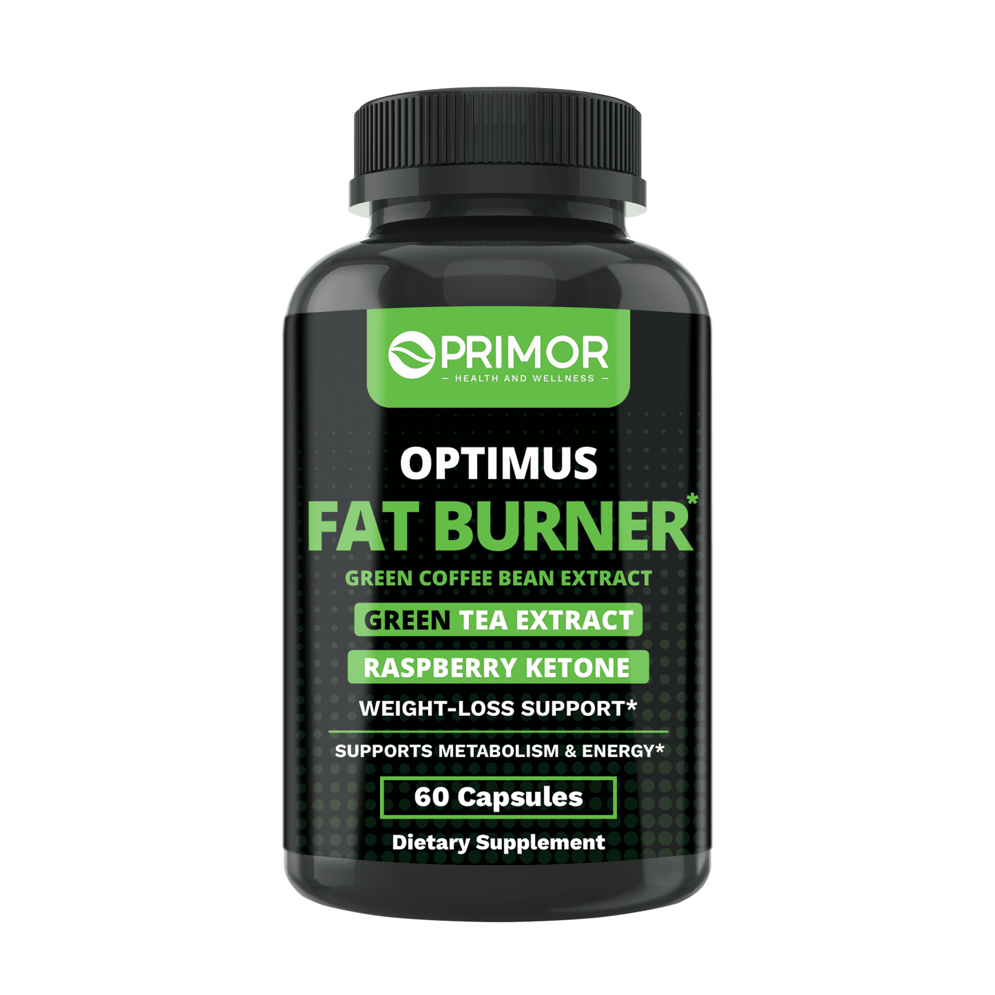 Optimus Weight Fat Burner 5 Powerful Ingredients  Controls Appetite  Green Coffee Bean, Green Tea Garcinia Cambodia, Raspberry Ketones - 100% Natural  for Women & Men  Made in USA  60 Capsules