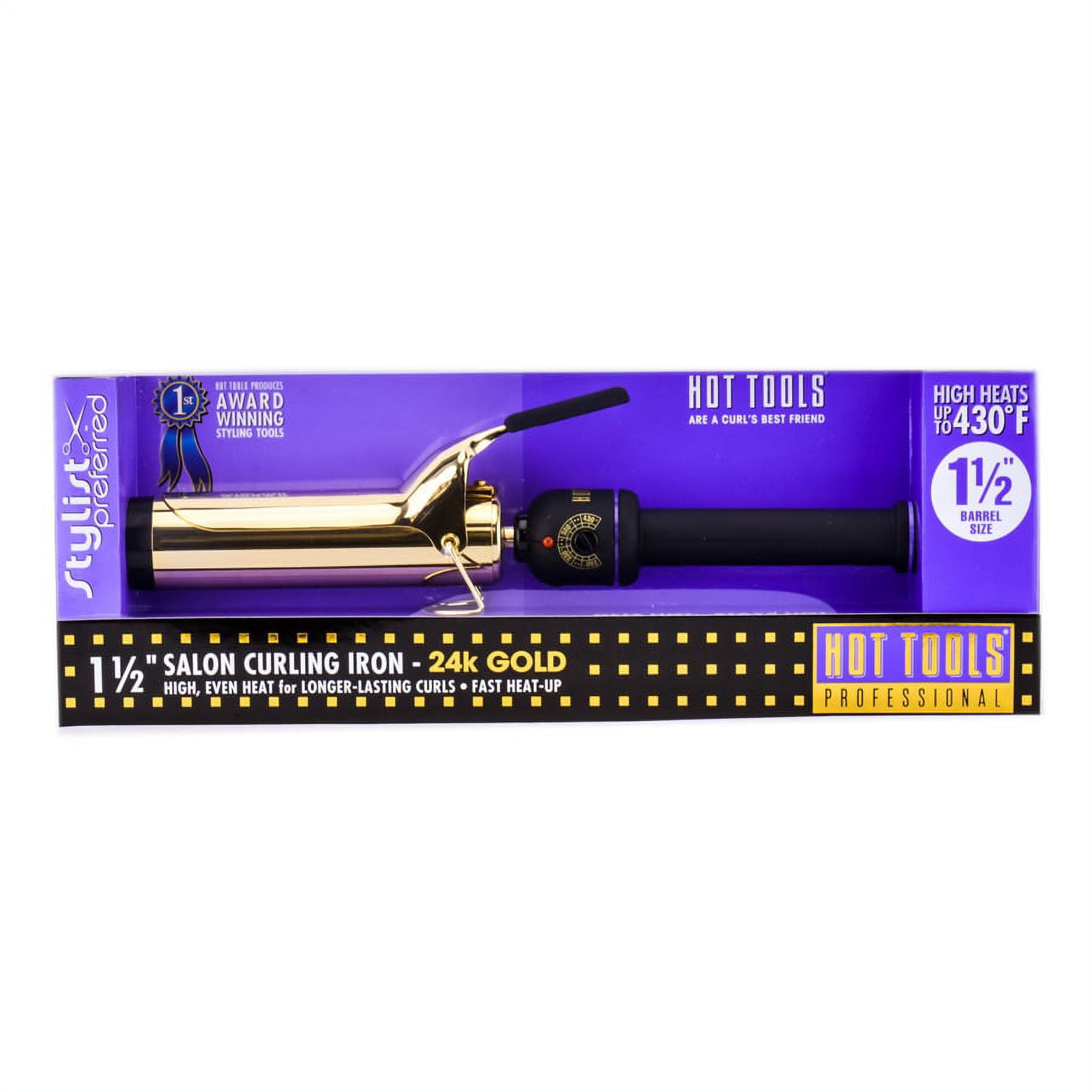 Option 1 1 2 Model 1102 Hot Tools Salon Curling Iron 24k Gold Hair Scalp Head Pack of 1 w SLEEKSHOP Teasing Comb Walmart