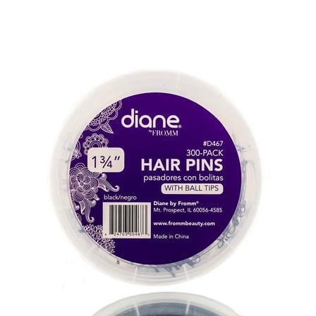Option : 1 3/4" Black , Diane Hair Pins w/ Ball Tips (300 count) , Hair Scalp - Pack of 1 w/ SLEEKSHOP Teasing Comb