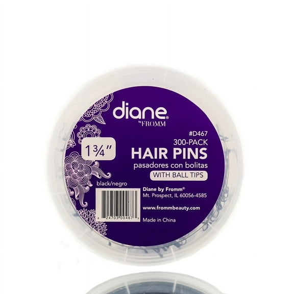 Option : 1 3/4" Black , Diane Hair Pins w/ Ball Tips (300 count) , Hair Scalp - Pack of 1 w/ SLEEKSHOP Teasing Comb