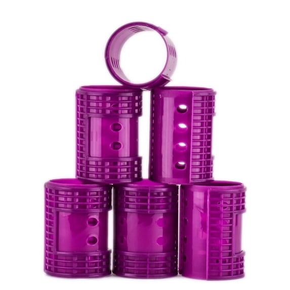 Option : 1 3/4" purple - 6 Pack #4723 , Diane Snap-On Magnetic Rollers , Hair Scalp - Pack of 3 w/ SLEEKSHOP Teasing Comb