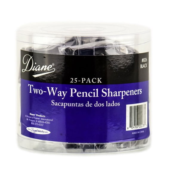 Option : 25 Pack , Diane Two-Way Pencil Sharpeners , Hair Scalp - Pack of 3 w/ SLEEKSHOP Teasing Comb