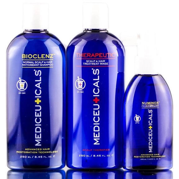 {Option: 3 Pc} Therapro Mediceuticals Starter Kit Normal Hair Formula for Men 3 pc - NORMAL w/ SLEEKSHOP Hair Rat Tail Steel Pin Comb for Scalp