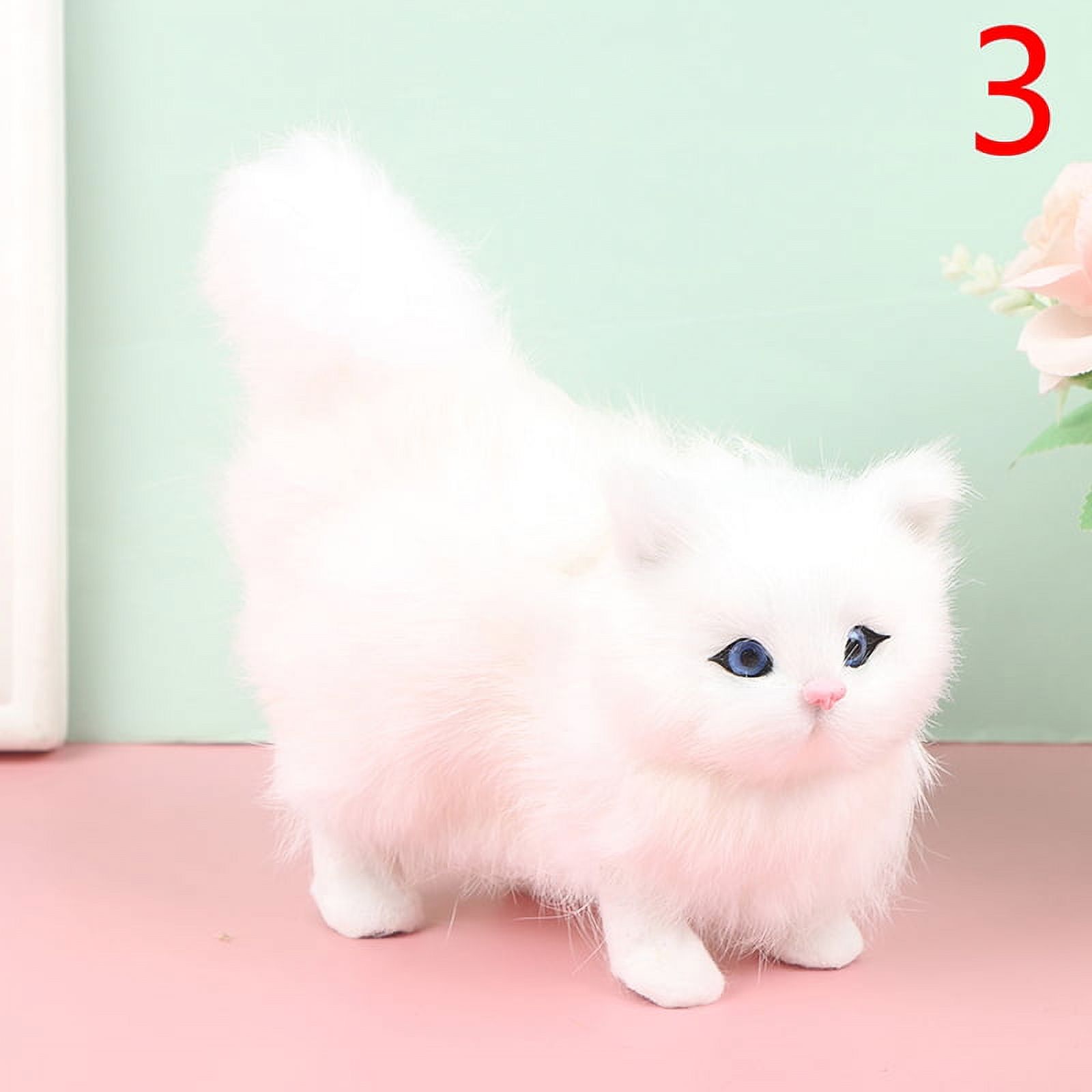 (Option 3#) Rabbit hair Plush Cat Toys Kids Plush Stuffed Cat Doll Baby