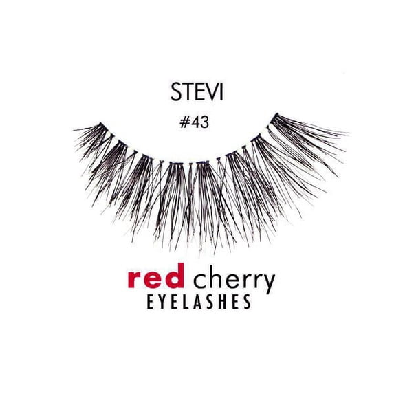 Option : #43 - Stevi , Troika Red Cherry Eyelashes, hair scalp beauty - Pack of 3 w/ Sleek 3-in-1 Comb/Brush