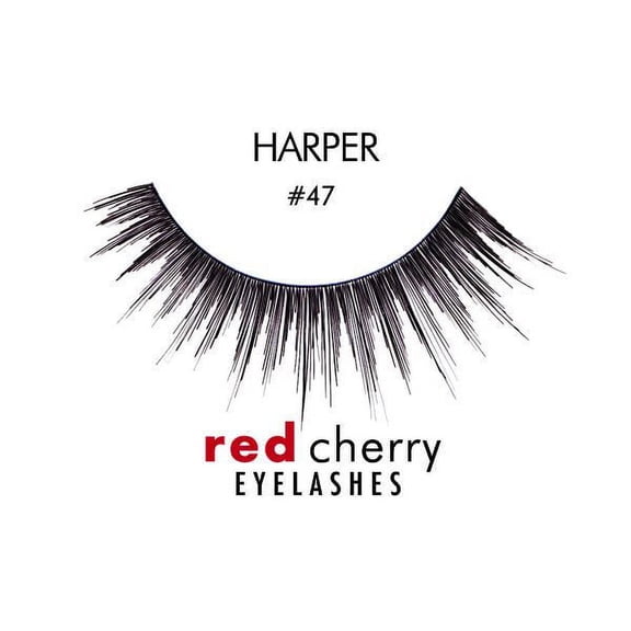 Option : Black - #47 , Troika Red Cherry Eyelashes, hair scalp beauty - Pack of 1 w/ Sleek 3-in-1 Comb/Brush