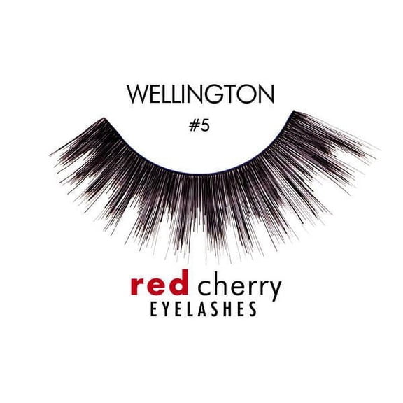 Option : Black - #5 , Troika Red Cherry Eyelashes, hair scalp beauty - Pack of 1 w/ Sleek 3-in-1 Comb/Brush