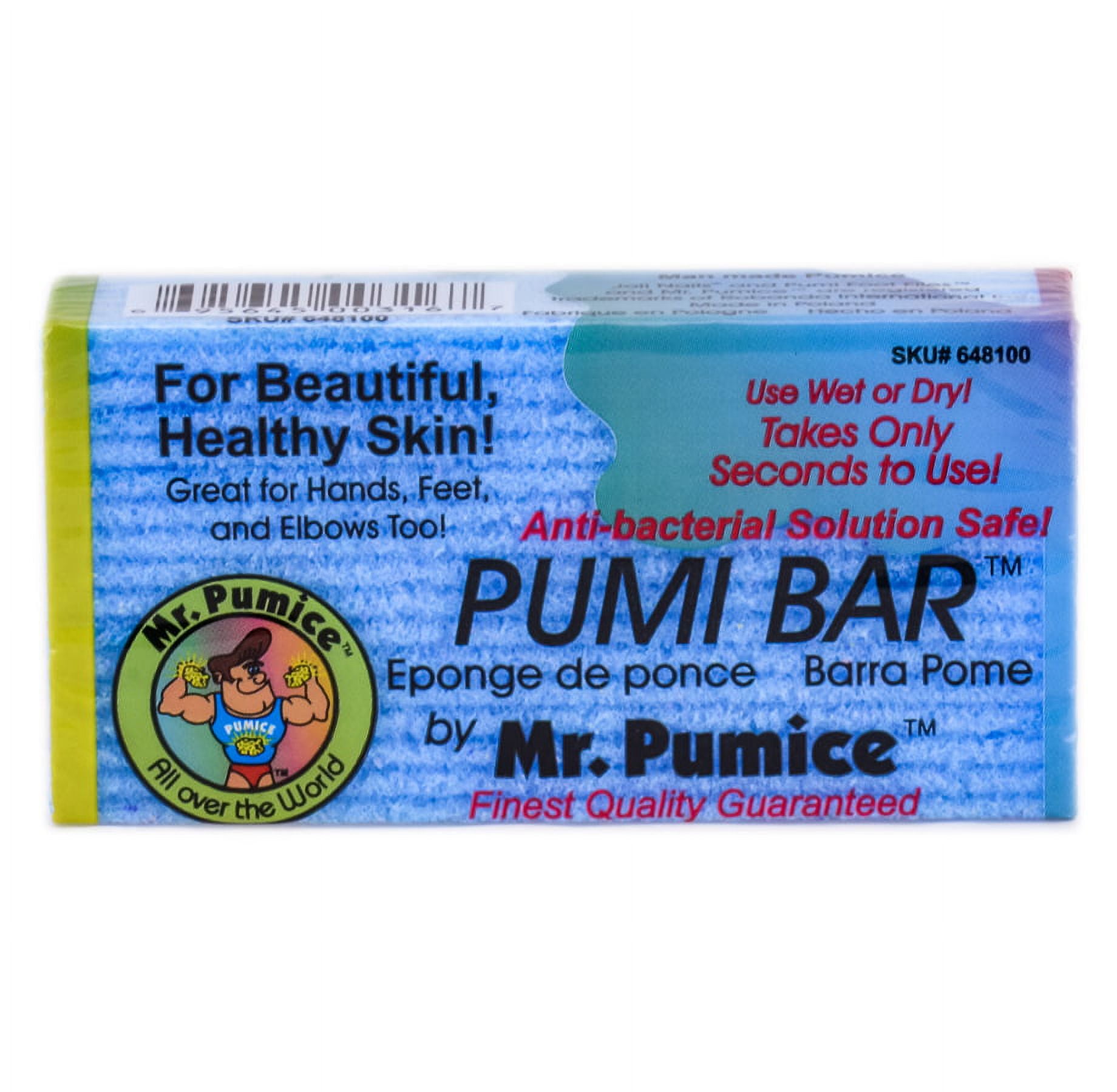 Option : Blue Bar , Mr. Pumice Pumi Bar - For hands, feet, & elbows , Hair  Scalp Head - Pack of 1 w/ SLEEKSHOP Teasing Comb